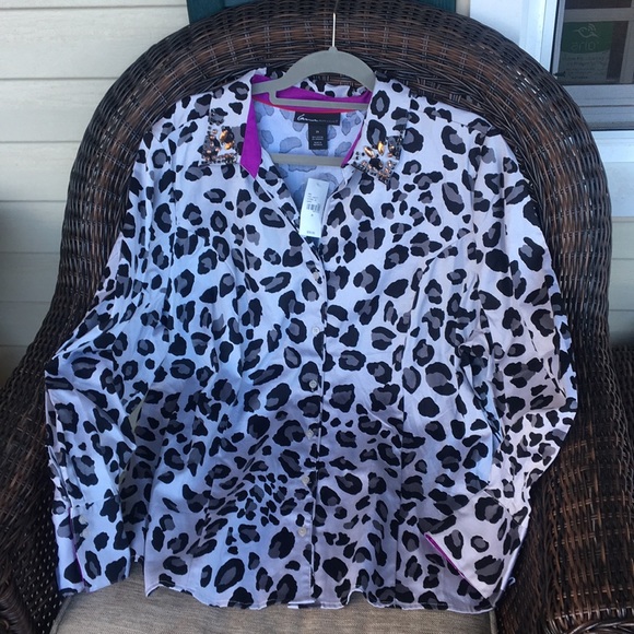 Lane Bryant Tops - Lane Bryant Leopard Top LS 24